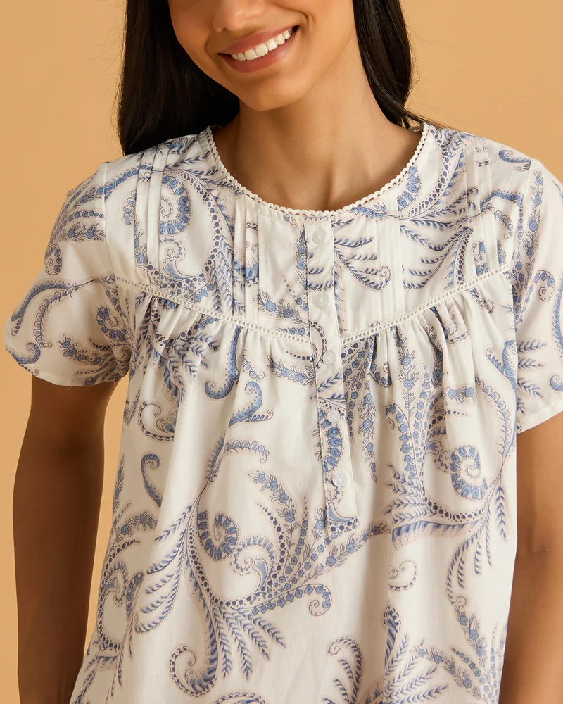 REDTAG Women White Floral Nightgown