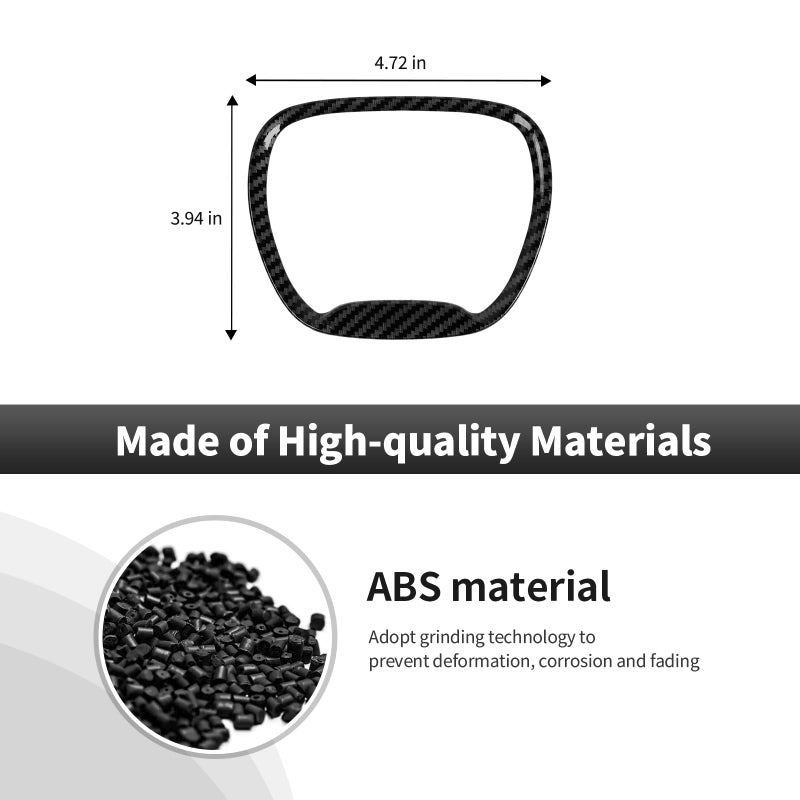 CheroCar Central Control Steering Button Frame Trim Car Interior Decoration Fit for Dodge Challenger Durango Charger 2015-2026 Interior Accessories,Black Carbon Fiber - Image 2