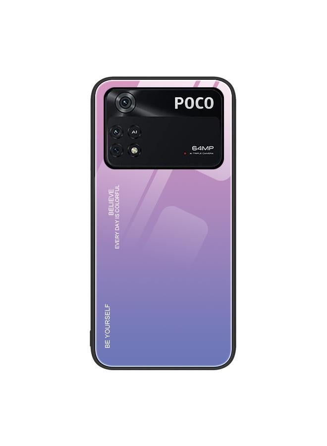 The Bros Case For Xiaomi Poco M4 Pro 4G Gradient Color Glass Case