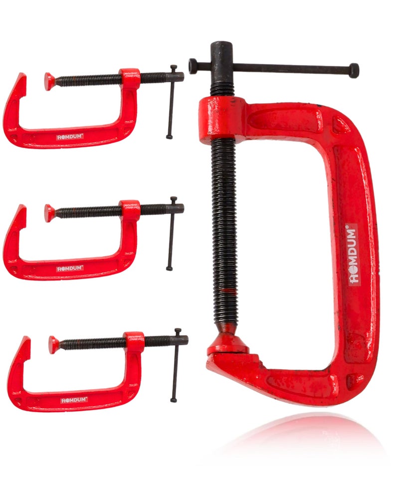 Homdum Heavy Duty G Clamp | C Type Clamping Tool | Set of 4 Pieces (4 inch) - Image 1
