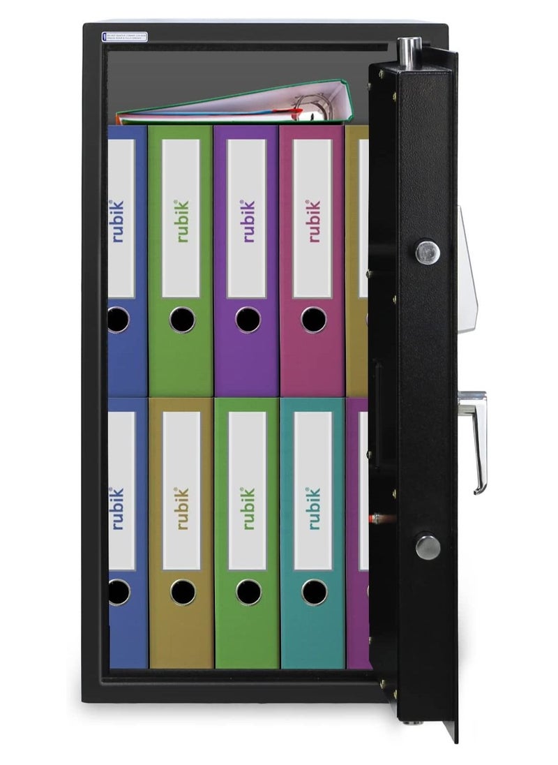 Rubik - Safe Box Large with Digital Keypad and Key Lock, Security Locker for Money Files folder Documents Jewelry Home Office RB75EDA (Size 75x40x40cm) Black - Image 1
