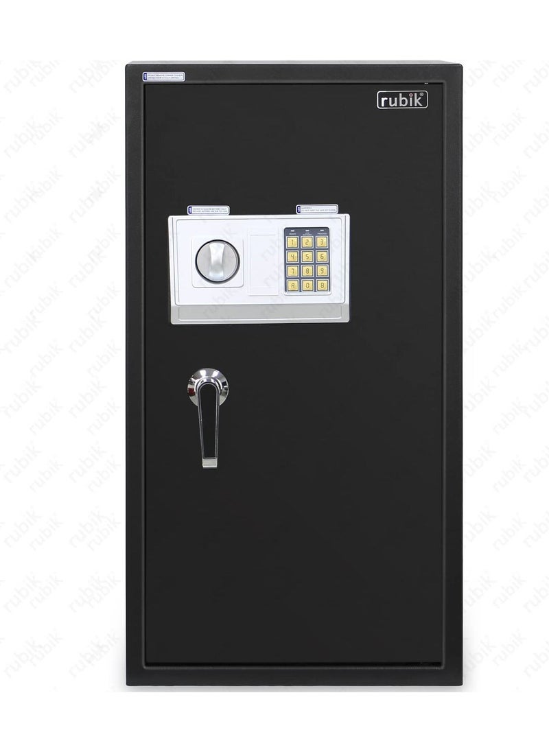 Rubik - Safe Box Large with Digital Keypad and Key Lock, Security Locker for Money Files folder Documents Jewelry Home Office RB75EDA (Size 75x40x40cm) Black - Image 1
