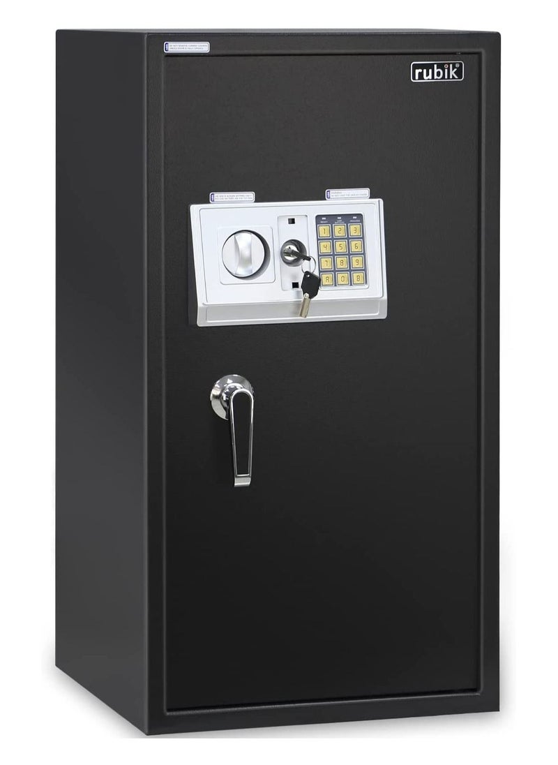 Rubik - Safe Box Large with Digital Keypad and Key Lock, Security Locker for Money Files folder Documents Jewelry Home Office RB75EDA (Size 75x40x40cm) Black - Image 1