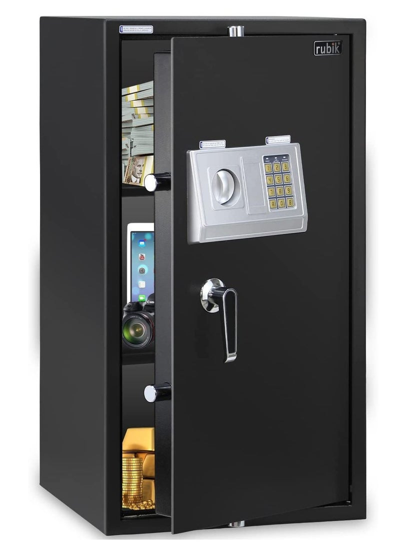 Rubik - Safe Box Large with Digital Keypad and Key Lock, Security Locker for Money Files folder Documents Jewelry Home Office RB75EDA (Size 75x40x40cm) Black - Image 1