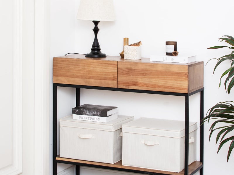 StorageWorks Closet Storage Bin with Lids, Decorative Storage Boxes with Handles, Fabric Storage Bins for Clothes, Jumbo, Mixing of Beige, White & Ivory, 2-Pack - Image 5