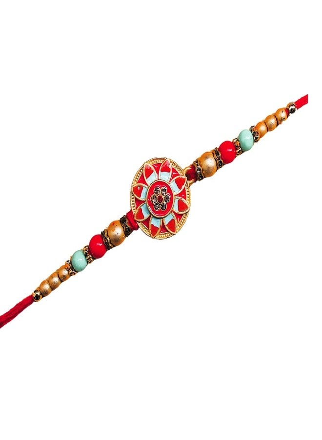 BANDHAN Layers Of Flowers Meenakari Rakhi for brother | best rakhi online - Image 1