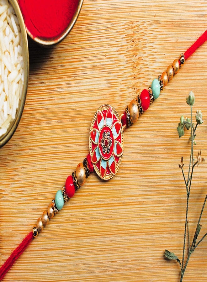 BANDHAN Layers Of Flowers Meenakari Rakhi for brother | best rakhi online - Image 2