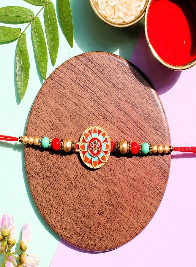 BANDHAN Layers Of Flowers Meenakari Rakhi for brother | best rakhi online - Image 3