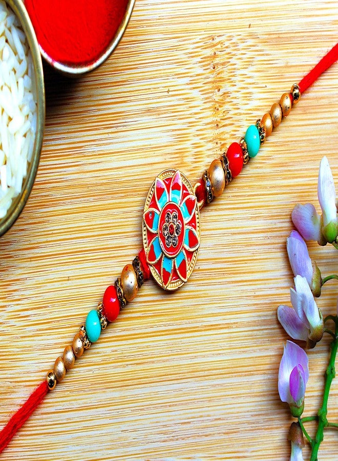 BANDHAN Layers Of Flowers Meenakari Rakhi for brother | best rakhi online - Image 5