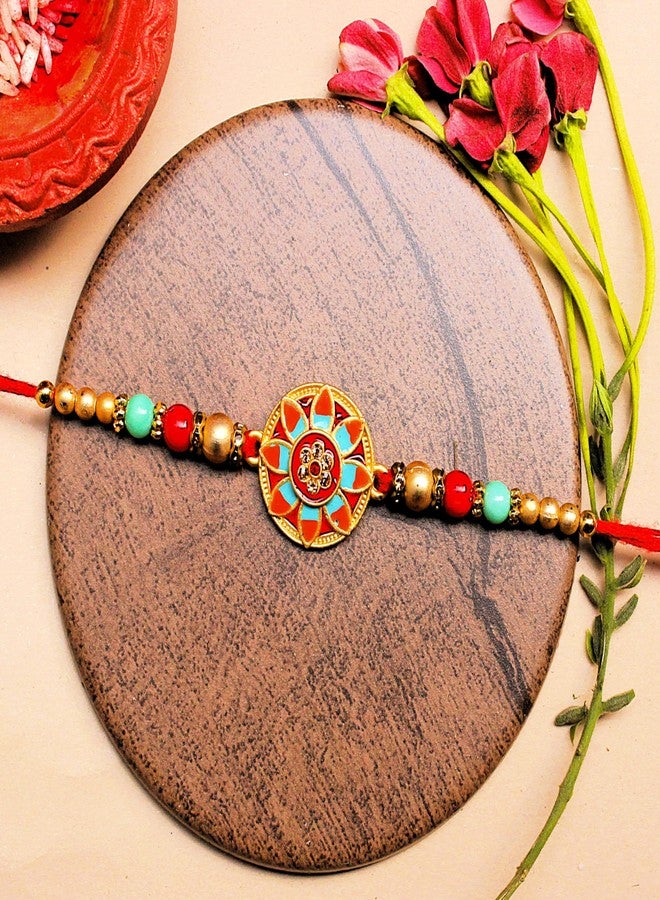 BANDHAN Layers Of Flowers Meenakari Rakhi for brother | best rakhi online - Image 4