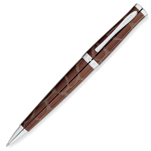 Cross Sauvage Tourmaline Lacquer and Giraffe Pattern Ball Pen - Brown - Image 2