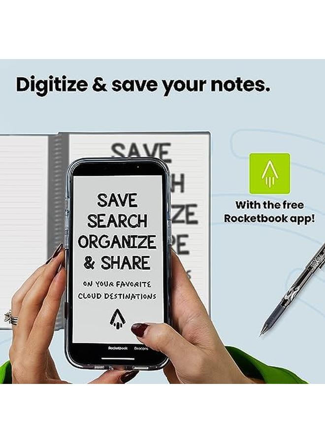 Rocketbook Smart Reusable Notebook Lined Eco Friendly Notebook With 1 Pilot Frixion Pen And 1 Microfiber Cloth Included Day Dream Cover Letter Size 21.6 Cm X 28 Cm  - Image 3