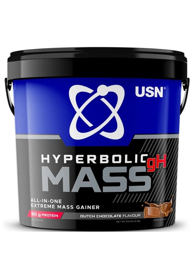 USN Hyperbolic Mass GH، 4 كجم، 53 وجبة، شوكولاتة هولندية - Image 1