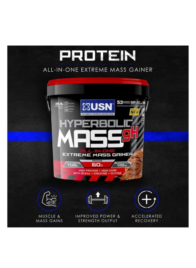 USN Hyperbolic Mass GH، 4 كجم، 53 وجبة، شوكولاتة هولندية - Image 2