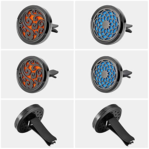 Tatuo 2 Pieces 316L Car Aromatherapy Oil Diffuser Air Freshener with 48 Felt Pad (Cloud, Sunflower Patterns) - Image 5