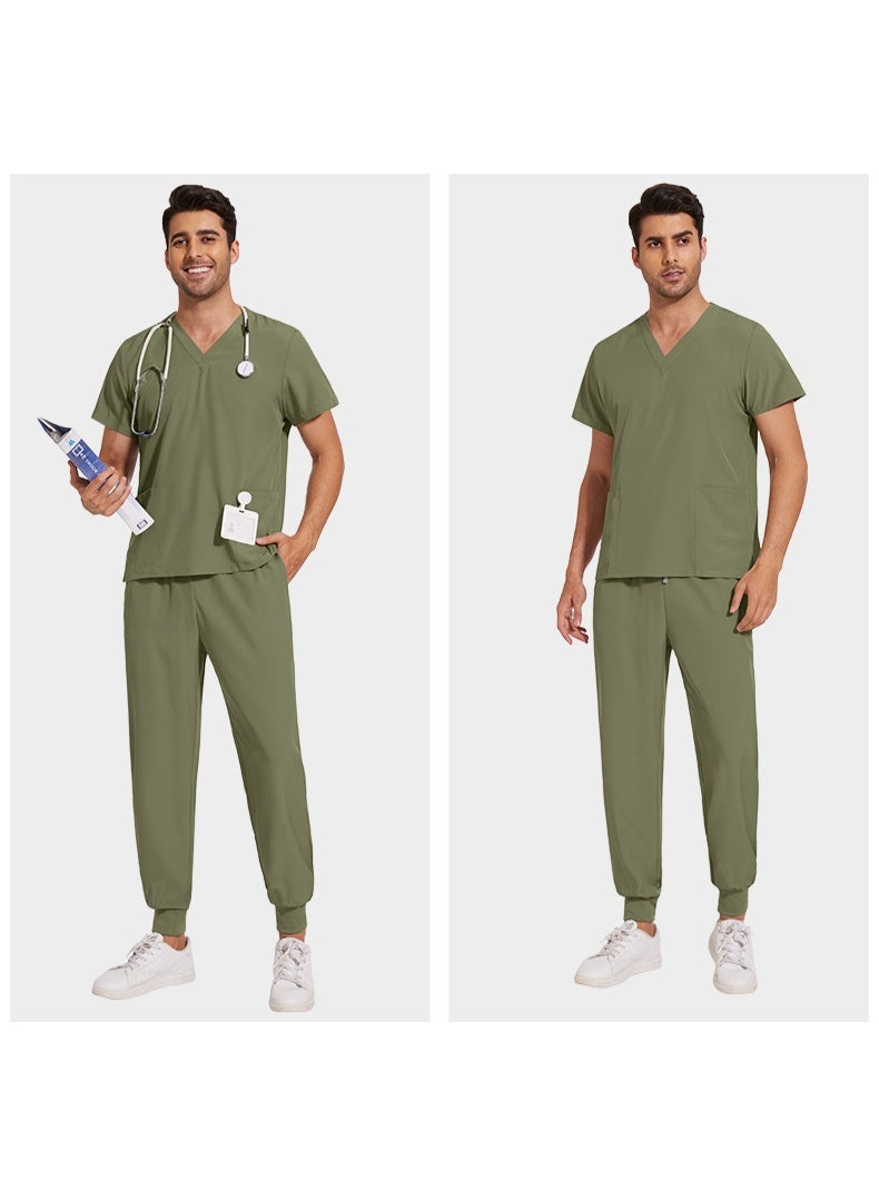 NIBEMINENT Surgery Uniforms Unisex Clinical Clothing Top And Pant Doctor Nurse Uniforms Oral Dental Workwear Medical Scrubs Sets - Image 2