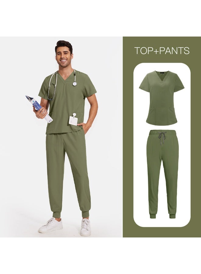 NIBEMINENT Surgery Uniforms Unisex Clinical Clothing Top And Pant Doctor Nurse Uniforms Oral Dental Workwear Medical Scrubs Sets - Image 1