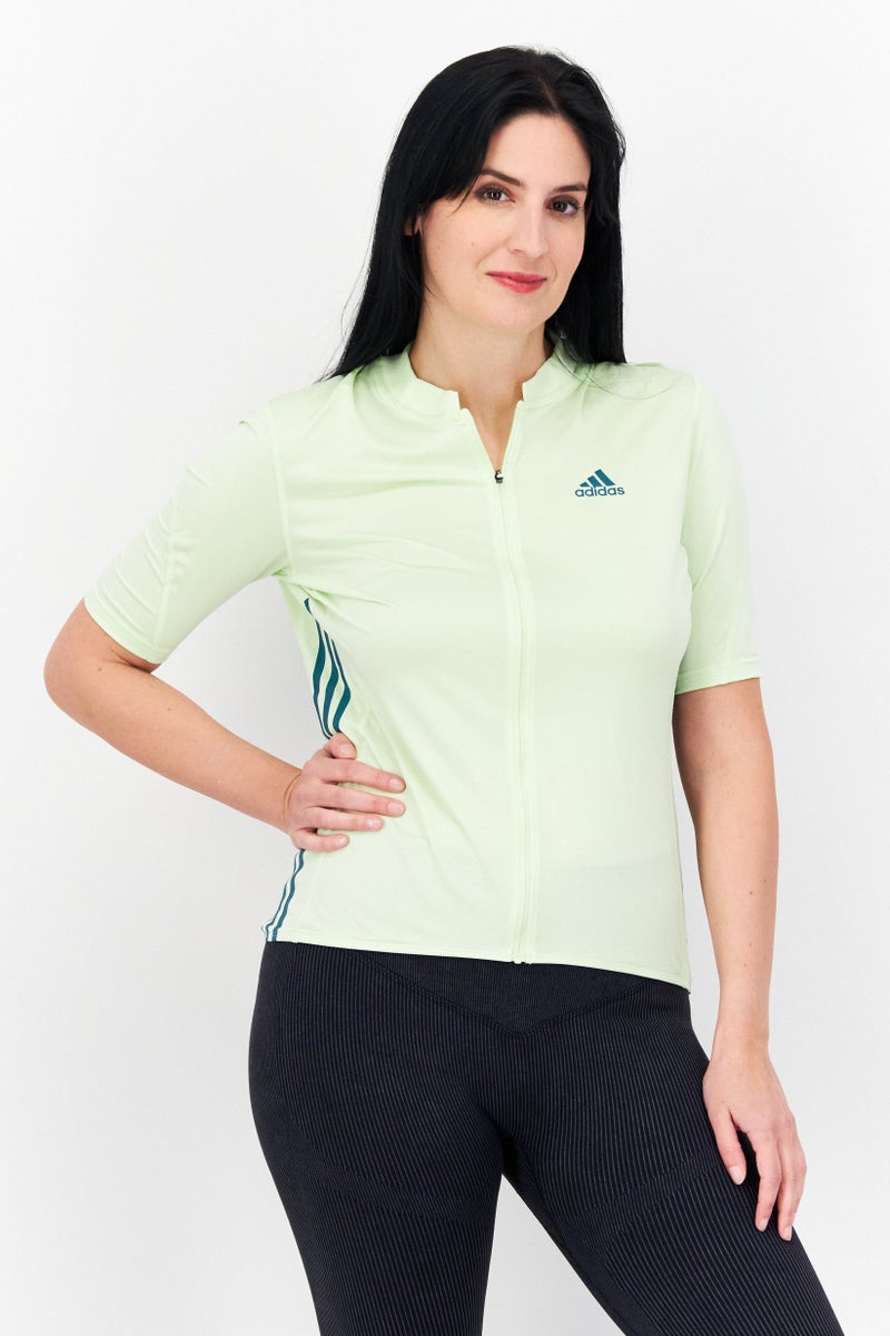 Adidas Women Sportswear Fit Brand Logo Training Jersey, Green  - Image 1