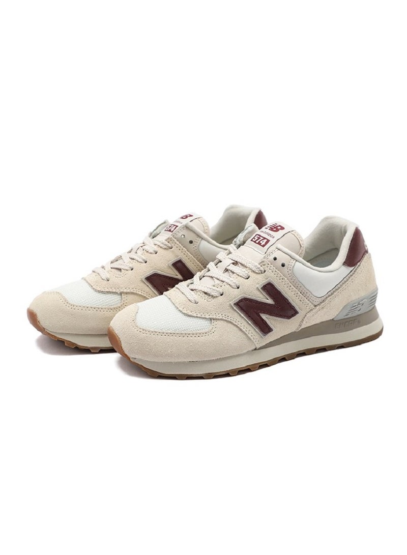 New Balance 574 Low Top Colorblock Sneakers Beige/Red brown  - Image 3