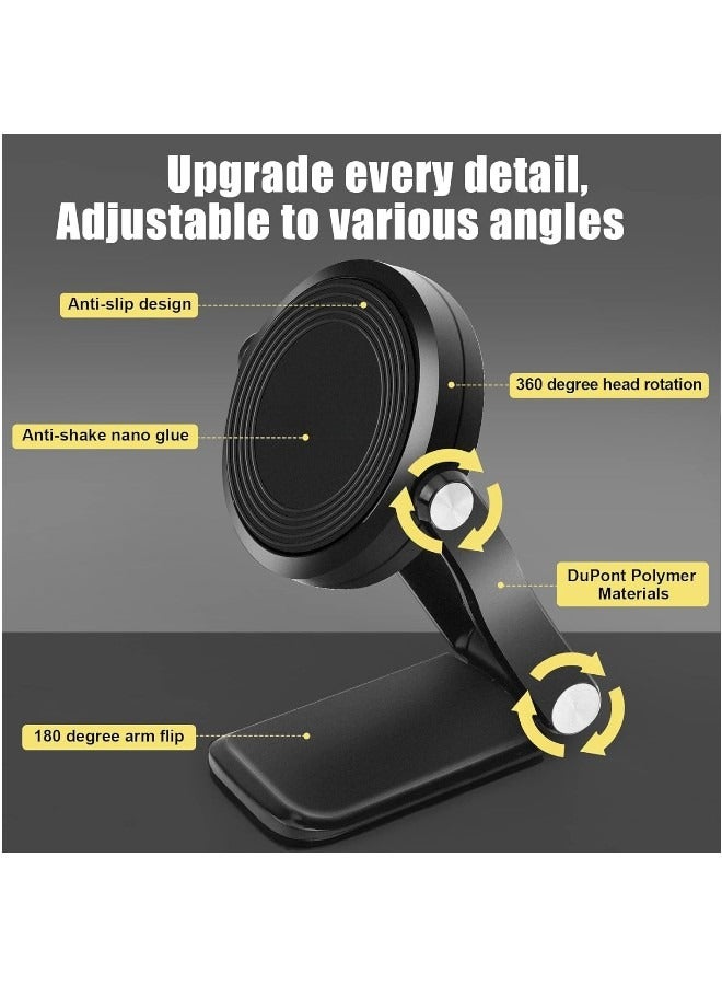 غلو حامل موبايل مغناطيسي للسيارة 2 في 1 لفتحات المكيف او طبلون السيارة، حامل هاتف محمول كاستويف مغناطيسي قوي للغاية للزجاج الامامي ولوحة العدادات والمطبخ لموبايل ايفون وسامسونج الذكية - Image 4