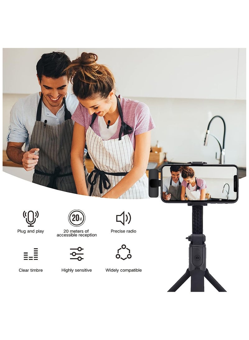 NNEWVANTE ميكروفونات لاسلكية لجهاز iPhone و iPad، ميكروفونات لاسلكية مثبتة، ميكروفونات تسجيل، ميكروفونات لافالير لاسلكية، ميكروفونات صغيرة، ميكروفونات احترافية، ميكروفونات استوديو. - Image 2