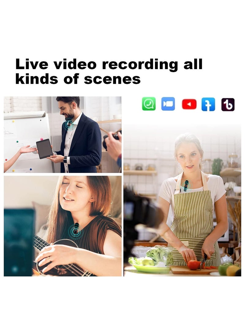 NNEWVANTE ميكروفونات لاسلكية لجهاز iPhone و iPad، ميكروفونات لاسلكية مثبتة، ميكروفونات تسجيل، ميكروفونات لافالير لاسلكية، ميكروفونات صغيرة، ميكروفونات احترافية، ميكروفونات استوديو. - Image 3