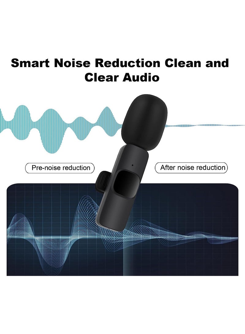 NNEWVANTE ميكروفونات لاسلكية لجهاز iPhone و iPad، ميكروفونات لاسلكية مثبتة، ميكروفونات تسجيل، ميكروفونات لافالير لاسلكية، ميكروفونات صغيرة، ميكروفونات احترافية، ميكروفونات استوديو. - Image 4