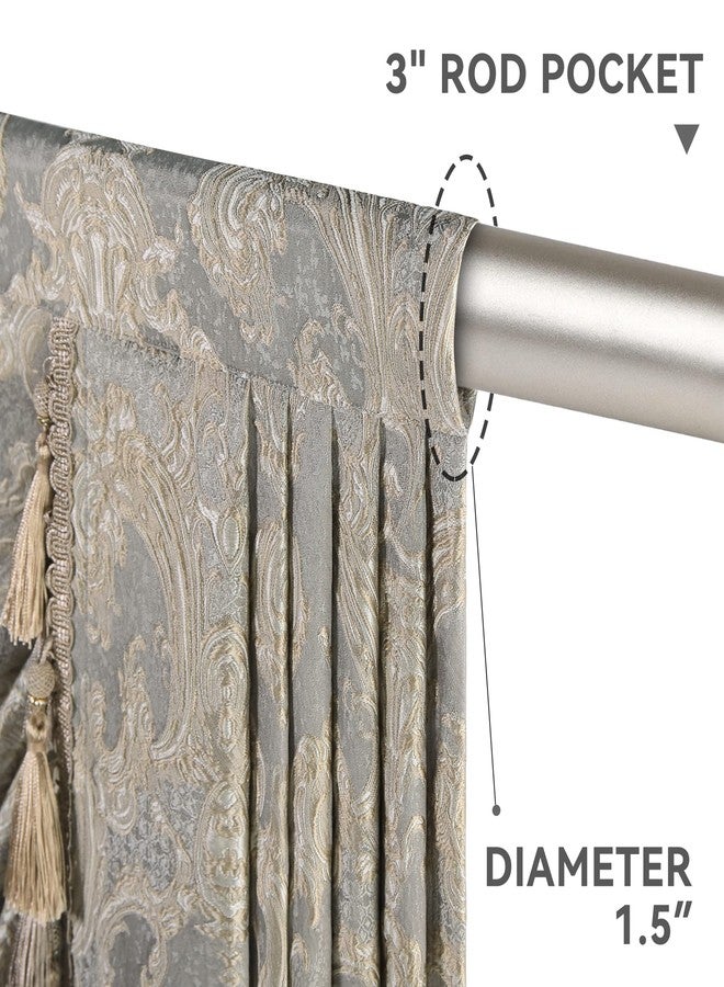 Loom and Mill Luxury Waterfall Valances for Windows, Jacquard Thick Swag Waterfall Curtains Valance with Tassels for Living Room, Bedroom Party Banquet Decorations (Grey, W110 Inch, 1 Panel) - Image 4