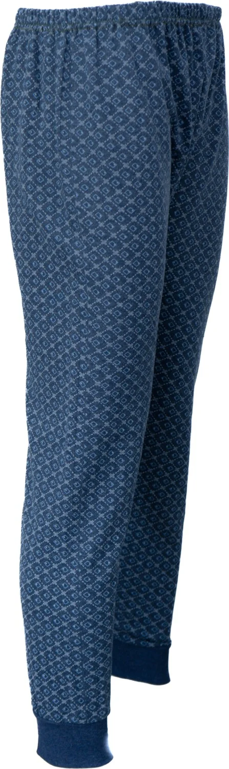 Oppland Men's Winter Pajamas Cotton Thick Fleece Lined Patterned Elastic Legs Keeps You Warm and Comfortable