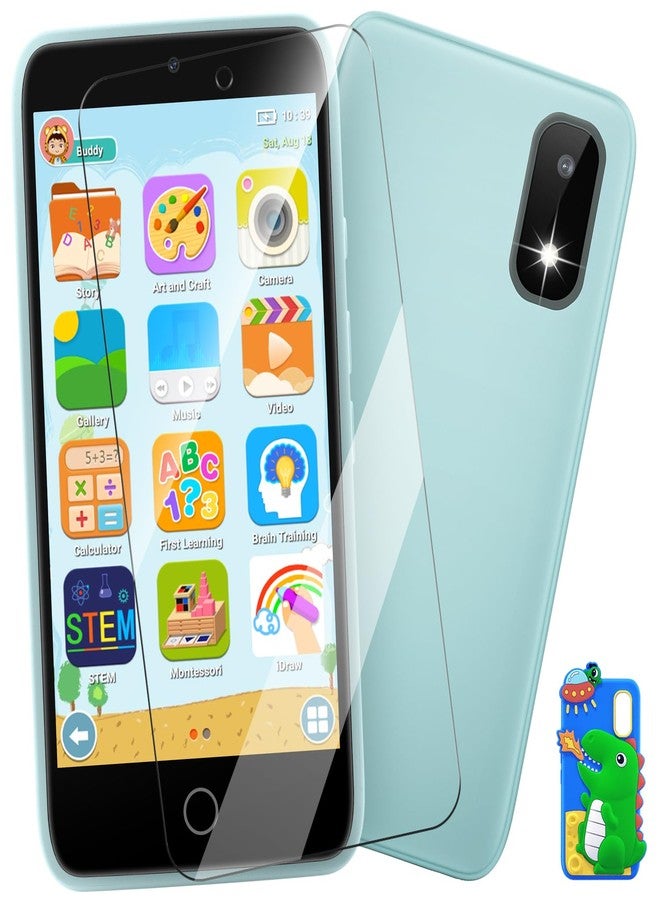 MINIBEAR Kids Toy Smartphone, 3.97" Toddler Dual Camera Learning Toys, 201+ Educational Games Play Phone No WiFi for Girls Boys 3-12 Christmas Birthday Gifts with 32g SD Card (Dinosaur) - Image 1