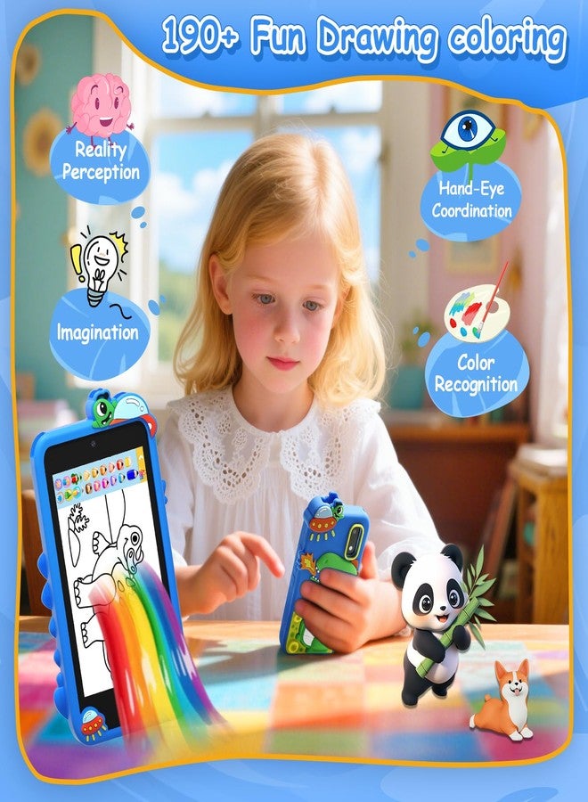 MINIBEAR Kids Toy Smartphone, 3.97" Toddler Dual Camera Learning Toys, 201+ Educational Games Play Phone No WiFi for Girls Boys 3-12 Christmas Birthday Gifts with 32g SD Card (Dinosaur) - Image 4