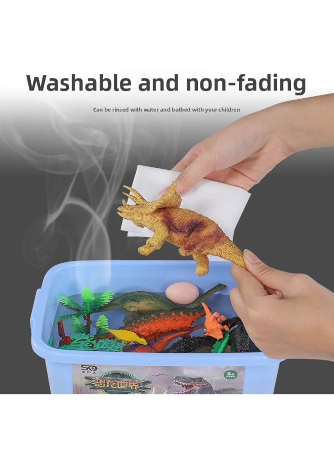 Simulation Dinosaur Toy Plastic Large Tyrannosaurus Rex Triceratops Animal Model Boys And Girls First Year Birthday Gift-Color:28 Piece Dinosaur (Bag) - Image 4