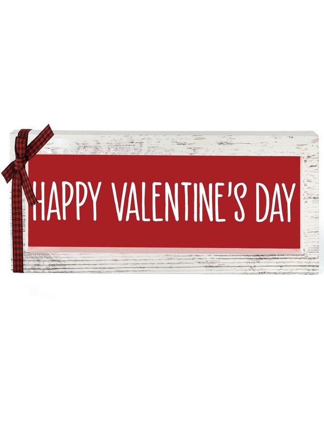 Yewfold Happy Valentine's Day Wooden Tabletop Sign, Vintage Valentines Wooden Table Decor for Home, Shelf, Mantel, Desk, Fireplace Decorations (valentines) - Image 1