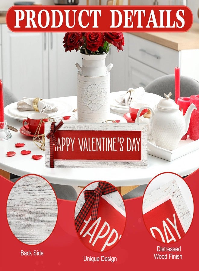 Yewfold Happy Valentine's Day Wooden Tabletop Sign, Vintage Valentines Wooden Table Decor for Home, Shelf, Mantel, Desk, Fireplace Decorations (valentines) - Image 4