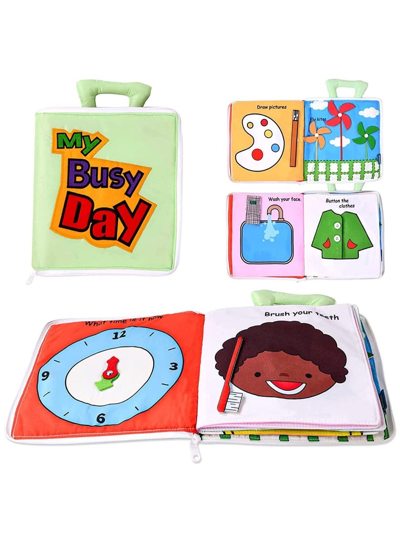 KASTWAVE Baby Cloth Books, Baby Soft Books Quiet Book for Toddlers, Baby Bath Cloth Book, Early Learning Babies First Books Gifts for 0-3-Year-Old Toddlers  - Image 1