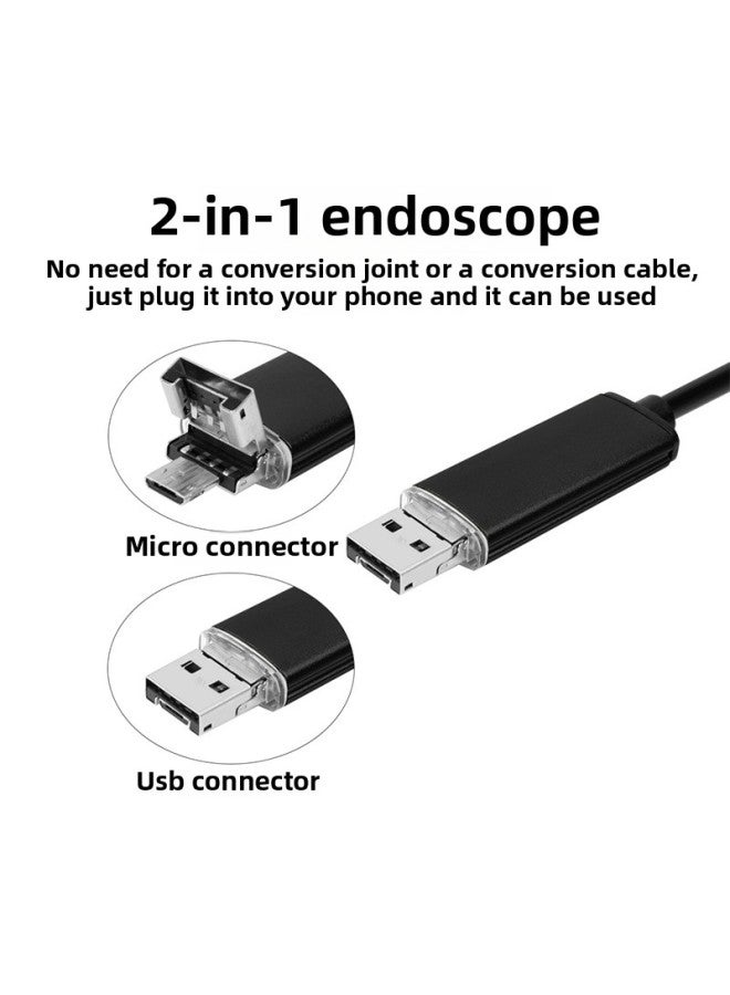 Spot HD Android Mobile Phone Computer 2-in -1 Industrial Endoscope Pipeline Auto Repair Waterproof Macro Camera-Color:Black 1m Flexible Cord - Image 3