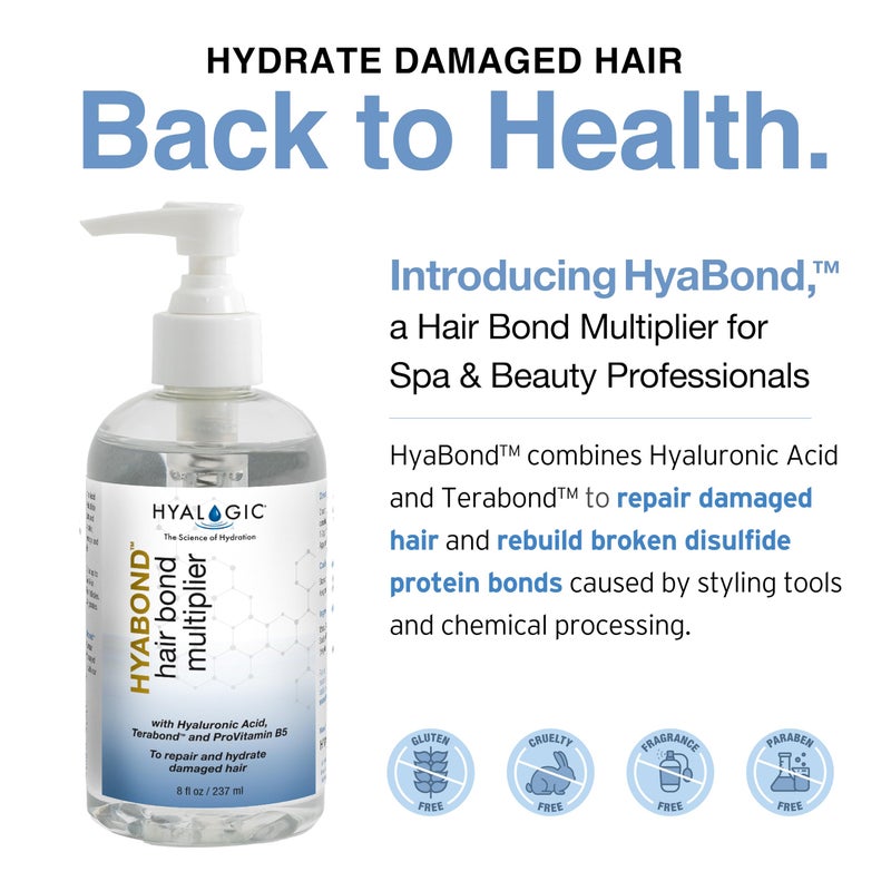 Hyalogic Hair Bonding Treatment Hyabond w/Hyaluronic Acid (HA), TeraBond & Pro-Vitamin B5 8oz - Spa Quality Repair of Split Ends, Color, Bleaching, Heat and Chemical Damaged Hair - Image 3