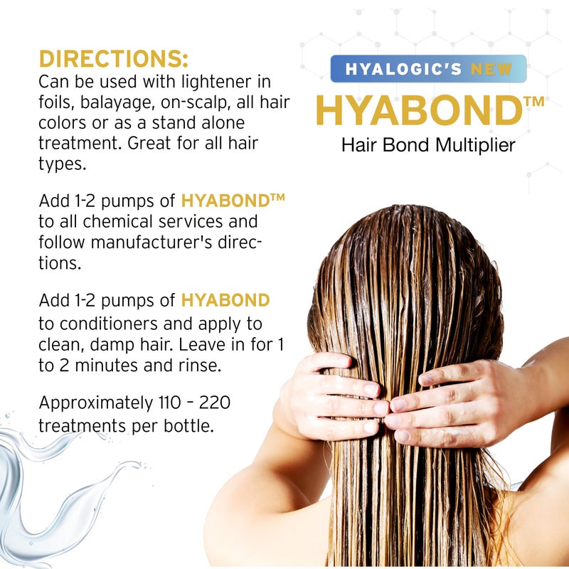 Hyalogic Hair Bonding Treatment Hyabond w/Hyaluronic Acid (HA), TeraBond & Pro-Vitamin B5 8oz - Spa Quality Repair of Split Ends, Color, Bleaching, Heat and Chemical Damaged Hair - Image 2
