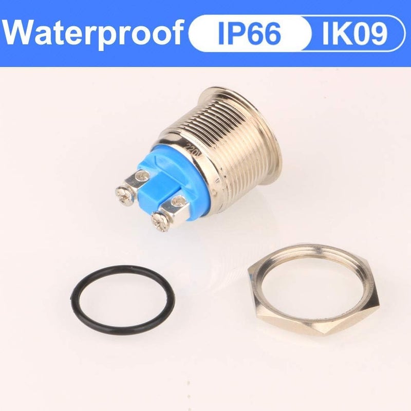 Gebildet 5pcs 19mm 230V/AC Stainless Steel Waterproof LED Indicator Light Screw Terminals Metal Shell Pilot Custom Dash Signal Lamp - Image 5