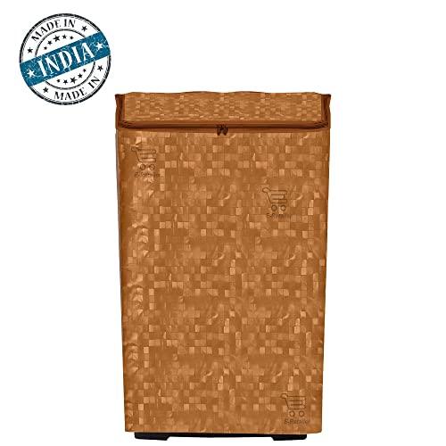 E-Retailer®Waterproof PVC Top Load Washing Machine Cover With Zip Enclosure Suitable For 5kg to 8kg (Color-Orange, Size-23x23x35 Inches) - Image 5