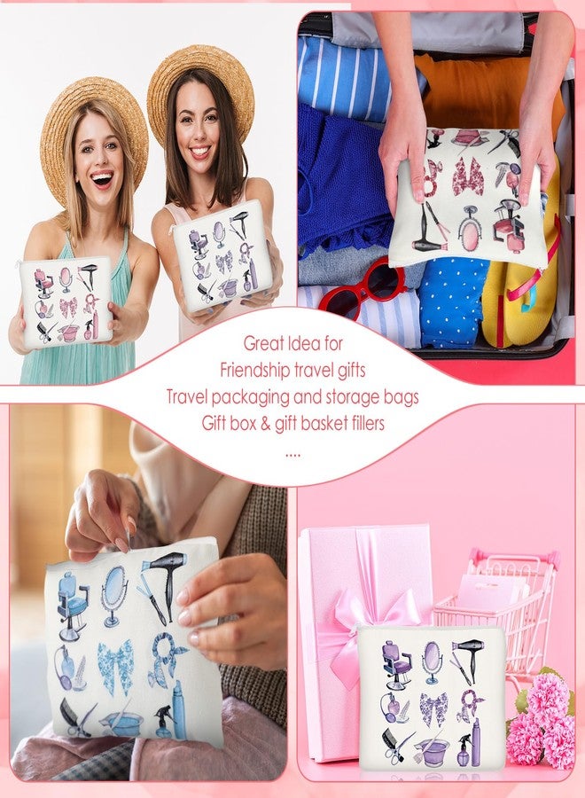 Reginary 9 Pcs Christmas Hairstylist Gifts Favors Hairstylist Makeup Bags Hairdresser Toiletry Bag Cosmetology Cosmetic Pouch Gifts for Cosmetology Student Teacher Men Women Holiday Party Supplies - Image 5