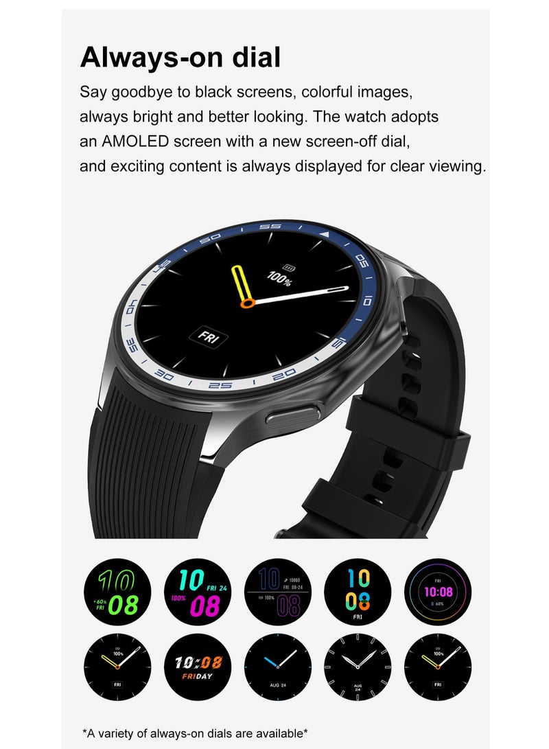 RollsTimi  Men's Bluetooth Smart Watch, 1.43-Inch Full-Screen Touch, Long Battery Life, Sports Mode, Heart Rate and Sleep Monitoring, Language Selection and Other Functions, DT Watch X Silver Steel Band.  - Image 3