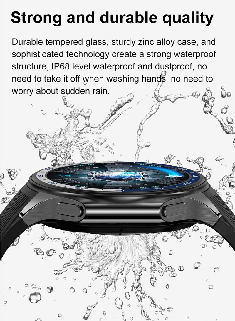 RollsTimi  Men's Bluetooth Smart Watch, 1.43-Inch Full-Screen Touch, Long Battery Life, Sports Mode, Heart Rate and Sleep Monitoring, Language Selection and Other Functions, DT Watch X Silver Steel Band. - Image 3