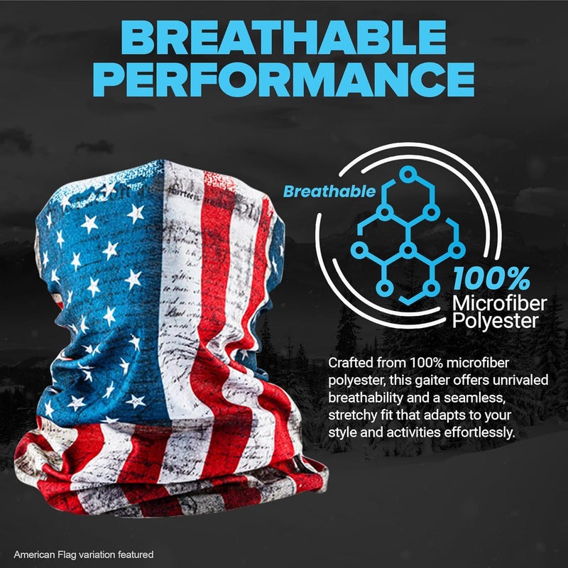 Sa Company 5-Pack UV Face Shield | UV 30+ Multipurpose Neck Gaiter Balaclava for Adults - Image 4