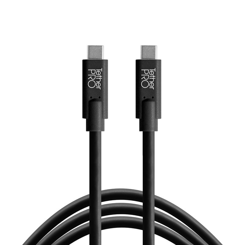 Tether Tools TetherPro USB-C to USB-C Cable | for Power Delivery, Fast Transfer and Connection Between Camera and Computer | Non-Reflective Black | 15 Feet (4.6 m) - Image 1