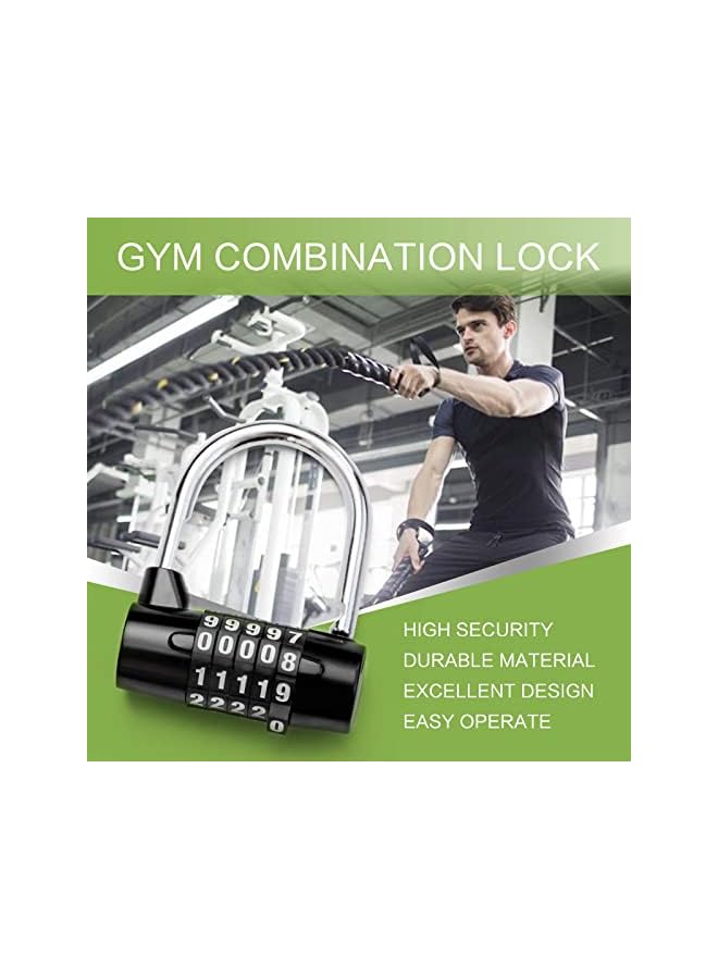 PROMASS PROMASS Combination Padlock, Lengthened Combination Lock, Long Shackle Gym Lock, Luggage Travel Lock, Updated Safety Lock for Gym Locker, Toolbox, Closet, Luggage, Gate(Black, 5 Digit, 7MM)  - Image 5