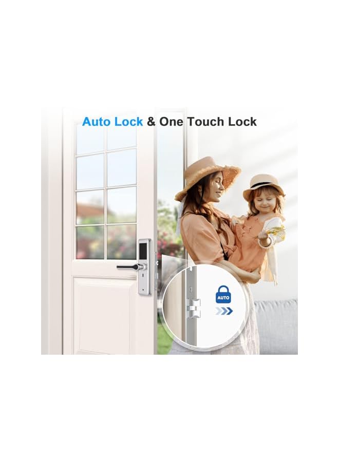PROMASS PROMASS Smart Door Lock,Bluetooth Electronic Deadbolt, Easy Installation for Front Door, Home, Office, TT Lock APP Control, Door Lock with 4585 Mortise（GDH5-Silver）  - Image 5