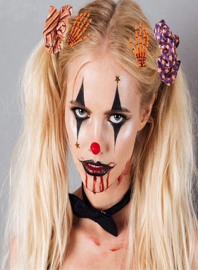 ASTARON 12 Pcs Skeleton Hands Bone Hair Clips and Elastic Hair Ties Bands - Horror Hair Clip for Women Girls' Halloween Dress Up - Image 5