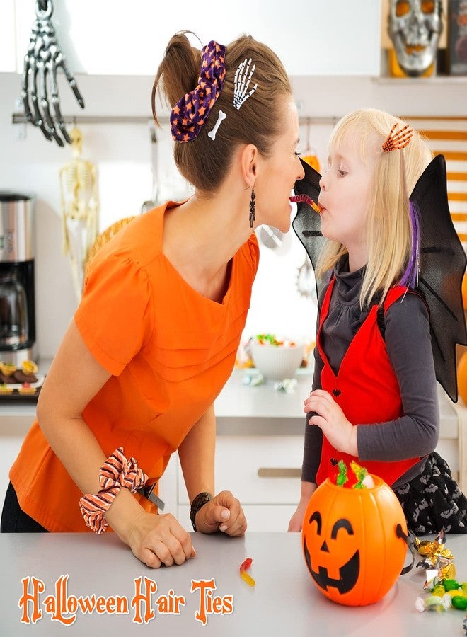 ASTARON 12 Pcs Skeleton Hands Bone Hair Clips and Elastic Hair Ties Bands - Horror Hair Clip for Women Girls' Halloween Dress Up - Image 3