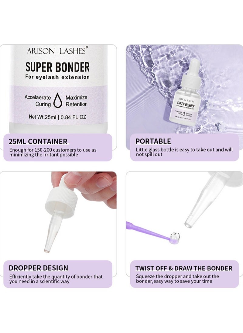 ARISON LASHES - Eyelash Extension Applicator, No Glue, Eyelash Extension Glue Accelerator, Sealant Adhesive, Accelerates Glue Drying Time, Add Glue Elasticity (Ultra Strong Sealant 25ml) - Image 1